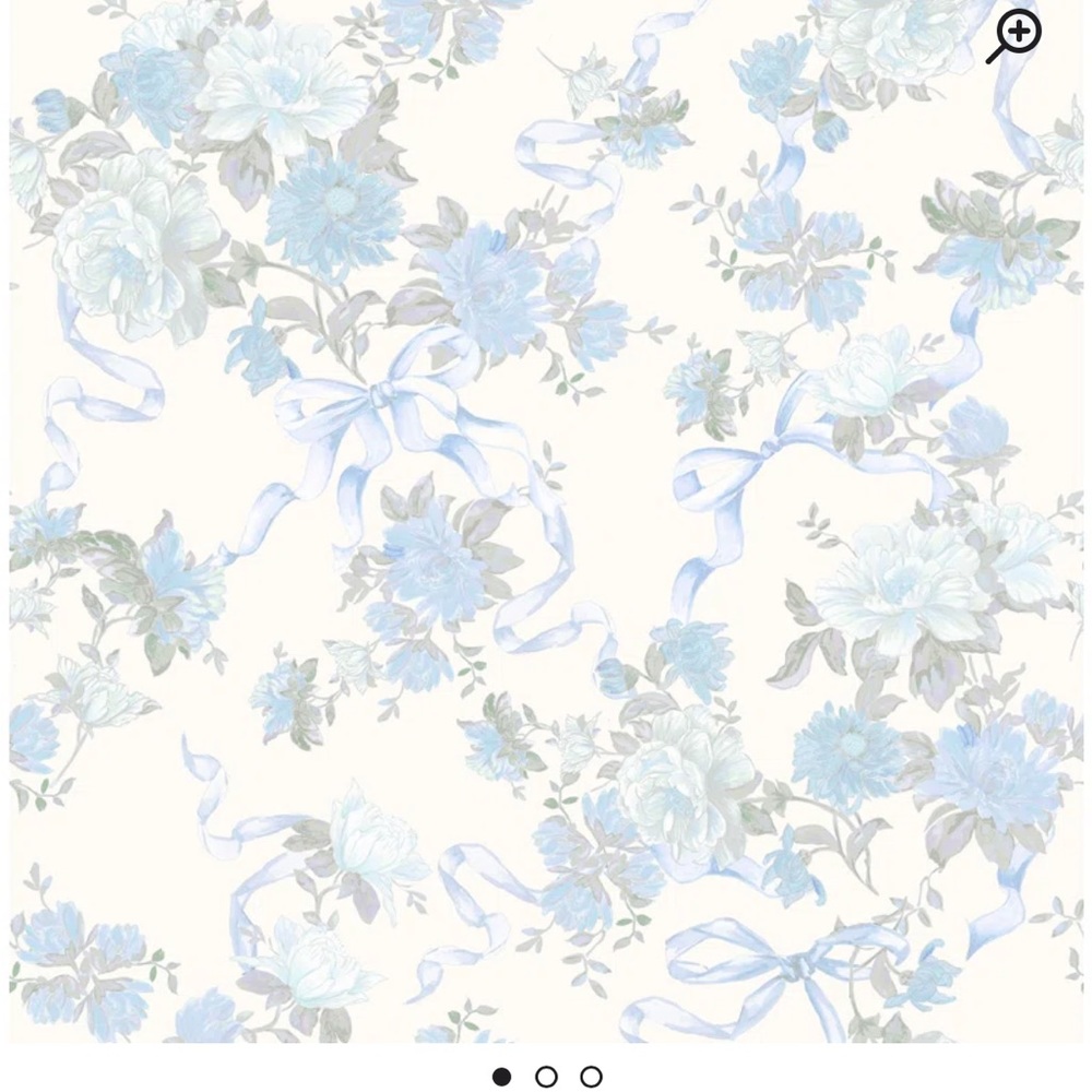 LoveShackFancy “Cabbage Rose Bow Ribbons” Wallpaper